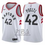 Camiseta Toronto Raptors Jakob Poeltl NO 42 Association 2017-18 Blanco