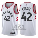Camiseta Toronto Raptors Jakob Poeltl NO 42 Association 2017-18 Blanco