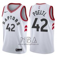 Camiseta Toronto Raptors Jakob Poeltl NO 42 Association 2017-18 Blanco