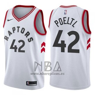 Camiseta Toronto Raptors Jakob Poeltl NO 42 Association 2017-18 Blanco