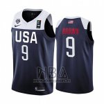 Camiseta USA Jaylen Brown NO 9 2019 FIBA Basketball World Cup Azul