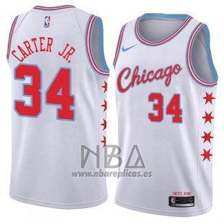 Camiseta Chicago Bulls Wendell Carter Jr. NO 34 Ciudad 2018 Blanco