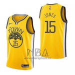 Camiseta Golden State Warriors Damian Jones NO 15 Earned 2018-19 Amarillo