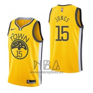 Camiseta Golden State Warriors Damian Jones NO 15 Earned 2018-19 Amarillo
