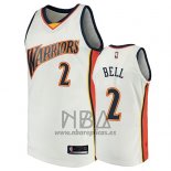 Camiseta Golden State Warriors Jordan Bell NO 2 2009-10 Hardwood Classics Blanco