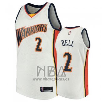 Camiseta Golden State Warriors Jordan Bell NO 2 2009-10 Hardwood Classics Blanco