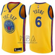 Camiseta Golden State Warriors Nick Young NO 6 Chinese Heritage Ciudad 2017-18 Amarillo