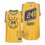 Camiseta Golden State Warriors Rick Barry NO 24 Hardwood Classics Amarillo