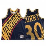 Camiseta Golden State Warriors Stephen Curry NO 30 Mitchell & Ness Big Face Azul