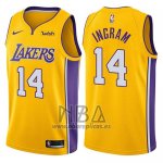Camiseta Los Angeles Lakers Brandon Ingram NO 14 2017-18 Amarillo