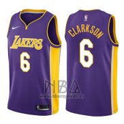 Camiseta Los Angeles Lakers Jordan Clarkson NO 6 Statement 2017-18 Violeta