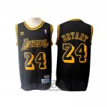 Camiseta Los Angeles Lakers Kobe Bryant NO 24 Retro Negro