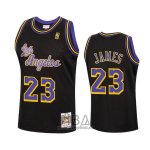 Camiseta Los Angeles Lakers Lebron James NO 23 Reload Hardwood Classics 2020 Negro