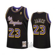 Camiseta Los Angeles Lakers Lebron James NO 23 Reload Hardwood Classics 2020 Negro