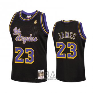 Camiseta Los Angeles Lakers Lebron James NO 23 Reload Hardwood Classics 2020 Negro
