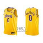 Camiseta Los Angeles Lakers Russell Westbrook NO 0 75th Anniversary 2021-22 Amarillo