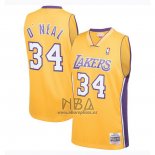 Camiseta Los Angeles Lakers Shaquille O'Neal NO 34 Mitchell & Ness 1999-00 Amarillo