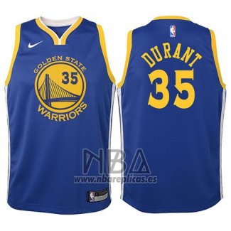 Camiseta Nino Golden State Warriors Kevin Durant NO 35 2017-18 Azul
