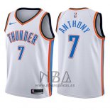 Camiseta Nino Oklahoma City Thunder Carmelo Anthony NO 7 Association 2017-18 Blanco