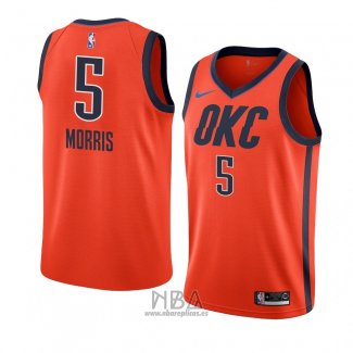 Camiseta Oklahoma City Thunder Markieff Morris NO 5 Earned 2018-19 Naranja