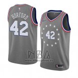 Camiseta Philadelphia 76ers Al Horford NO 42 Ciudad 2019-20 Gris