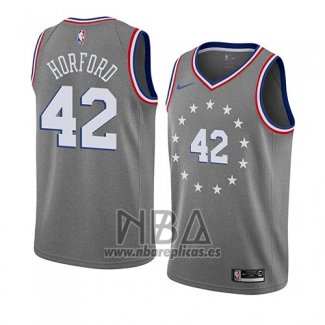 Camiseta Philadelphia 76ers Al Horford NO 42 Ciudad 2019-20 Gris