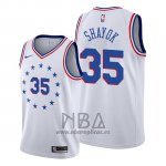 Camiseta Philadelphia 76ers Marial Shayok NO 35 Earned Blanco