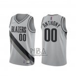 Camiseta Portland Trail Blazers Carmelo Anthony NO 00 Earned 2020-21 Gris