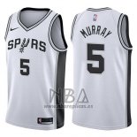 Camiseta San Antonio Spurs Dejounte Murray NO 5 Swingman Association 2017-18 Blanco
