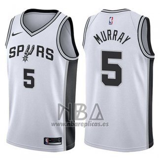 Camiseta San Antonio Spurs Dejounte Murray NO 5 Swingman Association 2017-18 Blanco