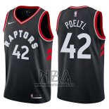 Camiseta Toronto Raptors Jakob Poeltl NO 42 Statement 2017-18 Negro