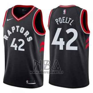 Camiseta Toronto Raptors Jakob Poeltl NO 42 Statement 2017-18 Negro