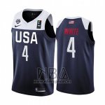 Camiseta USA Derrick Blanco NO 4 2019 FIBA Basketball World Cup Azul