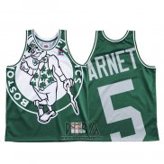 Camiseta Boston Celtics Kevin Garnett NO 5 Mitchell & Ness Big Face Verde