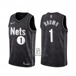 Camiseta Brooklyn Nets Bruce Brown NO 1 Earned 2020-21 Negro