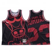 Camiseta Chicago Bulls Michael Jordan NO 23 Mitchell & Ness Big Face Negro