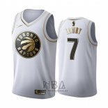 Camiseta Golden Edition Toronto Raptors Kyle Lowry NO 7 Blanco