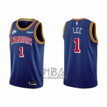 Camiseta Golden State Warriors Damion Lee NO 1 75th Anniversary Azul