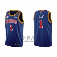 Camiseta Golden State Warriors Damion Lee NO 1 75th Anniversary Azul