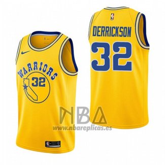 Camiseta Golden State Warriors Marcus Derrickson NO 32 Hardwood Classic 2018-19 Amarillo