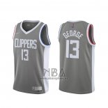 Camiseta Los Angeles Clippers Paul George NO 13 Earned 2020-21 Gris