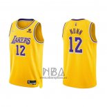 Camiseta Los Angeles Lakers Kendrick Nunn NO 12 75th Anniversary 2021-22 Amarillo