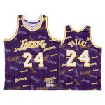 Camiseta Los Angeles Lakers Kobe Bryant NO 24 Hardwood Classics Tear Up Pack Violeta