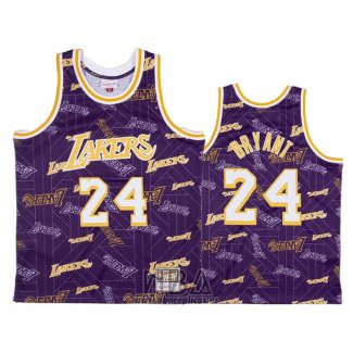 Camiseta Los Angeles Lakers Kobe Bryant NO 24 Hardwood Classics Tear Up Pack Violeta