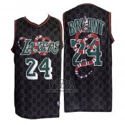 Camiseta Los Angeles Lakers X Mamba Kobe Bryant NO 24 Negro