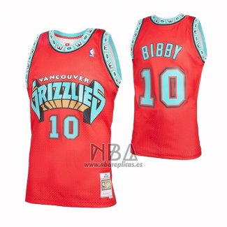 Camiseta Memphis Grizzlies Mike Bibby NO 10 Mitchell & Ness 1998-99 Rojo