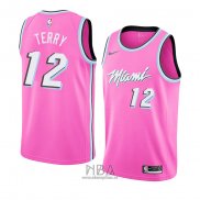 Camiseta Miami Heat Heat Emanuel Terry NO 12 Earned 2018-19 Rosa