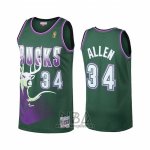 Camiseta Milwaukee Bucks Ray Allen NO 34 Hardwood Classics Verde