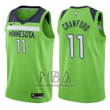 Camiseta Minnesota Timberwolves Jamal Murray NO 11 Crawford Statement 2017-18 Verde