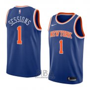 Camiseta New York Knicks Ramon Sessions NO 1 Icon 2018 Azul
